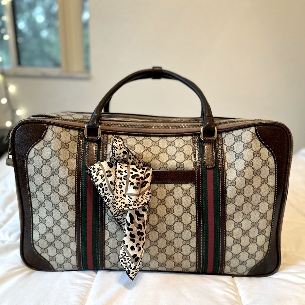Vintage Gucci GG Supreme Monogram Travel Bag/Weekender Bag (Ophidia line)